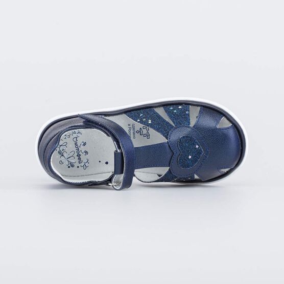 322153-21 Босоножки кожаные для девочки для девочки синий фото №4