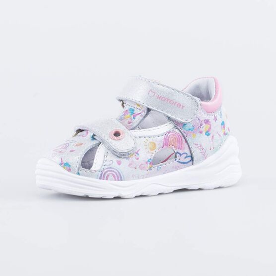 322162-21 Кожаные босоножки для девочки для девочки срб-роз