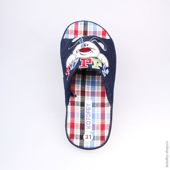 531015-11 Тапочки синие для мальчики светло-синий фото №4