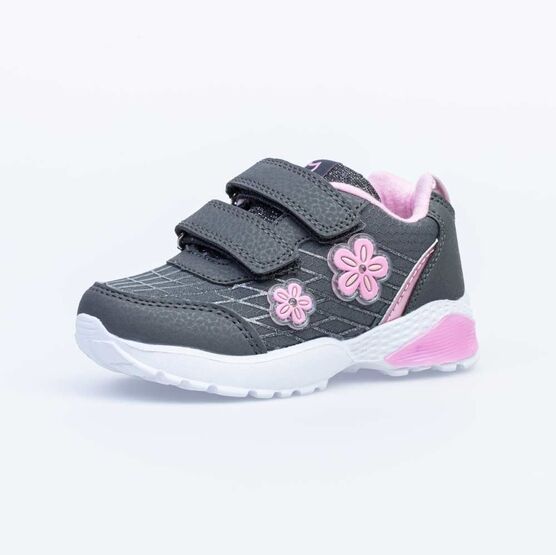 344250-71 Кроссовки с LED-подсветкой на подошве для девочки сер-роз