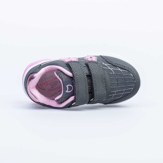 344250-71 Кроссовки с LED-подсветкой на подошве для девочки сер-роз фото №4