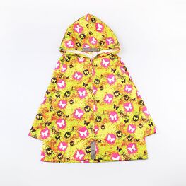 07851048-40 Плащ-дождевик на молнии для девочки Бабочки для девочки желтый
