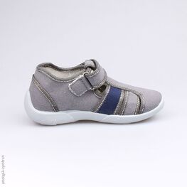 421005-18 Сандалии текстильные для мальчики сер-син фото №2