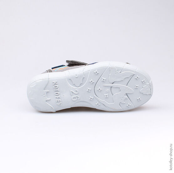 421005-18 Сандалии текстильные для мальчики сер-син фото №3