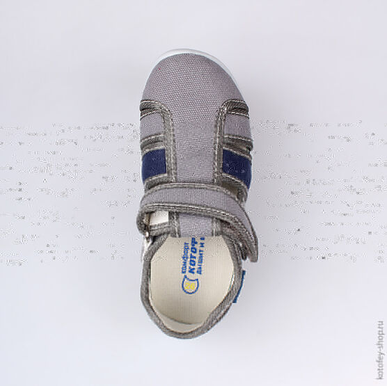 421005-18 Сандалии текстильные для мальчики сер-син фото №4