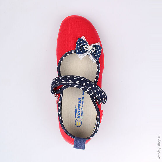 431092-11 Текстильная обувь для девочки красный фото №4