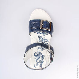 522092-22 Босоножки для девочки светло-синий фото №4