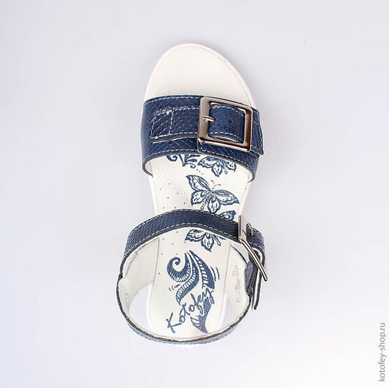 522092-22 Босоножки для девочки светло-синий фото №4