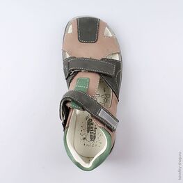 522096-22 Сандалии для мальчики сер-зел фото №4