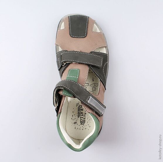 522096-22 Сандалии для мальчики сер-зел фото №4