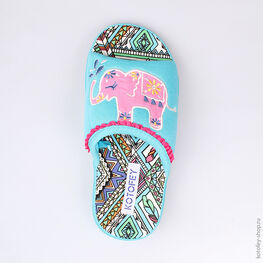 531029-11 Тапочки голубые для девочки голубой фото №4