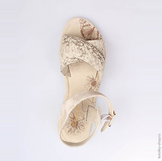 623012-21 Босоножки для девочки золотой фото №4