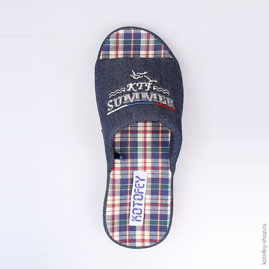 731012-11 Тапочки синие для мальчики светло-синий фото №4