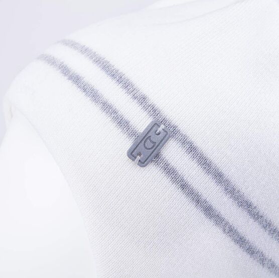 07811423-41 Шапка шерстяная на завязках для девочки серый + белый фото №3