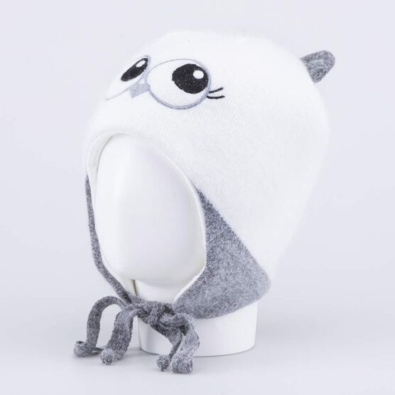 07811570-40 Шапка детская Совушка для девочки белый