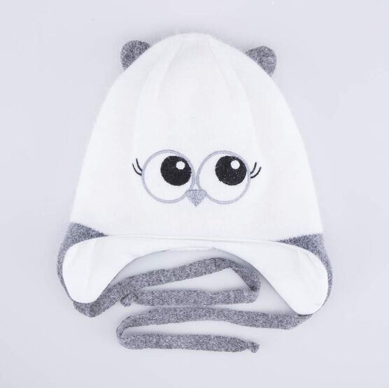 07811570-40 Шапка детская Совушка для девочки белый фото №4