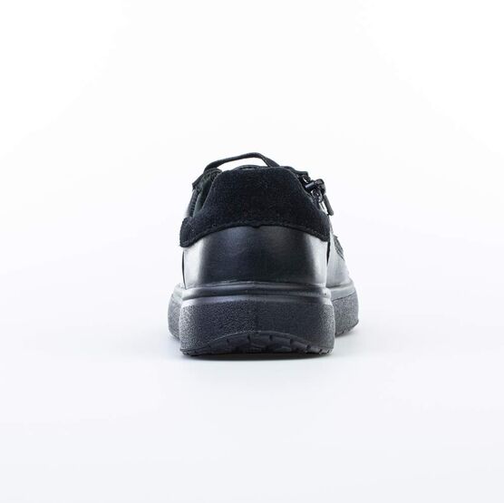 532263-26 Черные кожаные полуботинки для мальчики черный фото №5