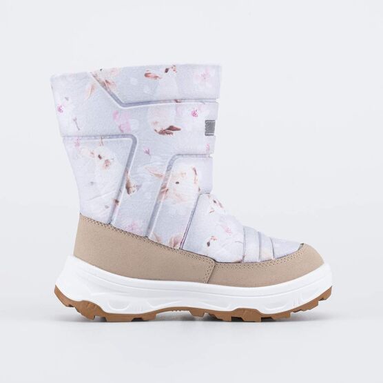 464116-42 Детские дутики для девочки Зайчата для девочки бежевый + серый фото №2