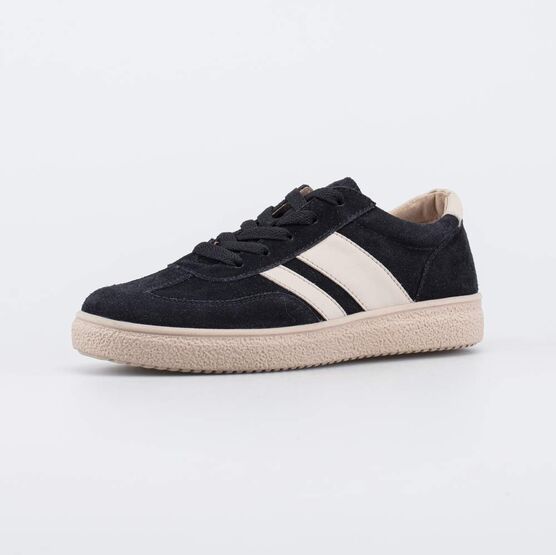 732400-23 Черные велюровые полуботинки-кеды для мальчики черный + бежевый