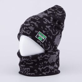 07711986-40 Комплект шапка+снуд черный для мальчики черный фото №2