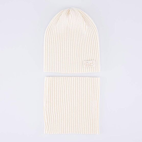 07811440-40 Комплект шапка+снуд светло-бежевый для девочки светло-бежевый