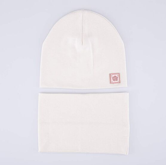 07811442-41 Комплект шапка+снуд светло-бежевый для девочки светло-бежевый