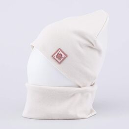 07811442-41 Комплект шапка+снуд светло-бежевый для девочки светло-бежевый фото №3