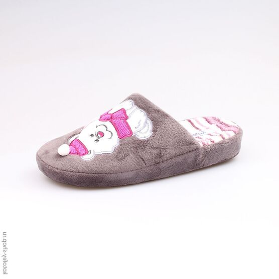 531038-11 Тапочки серые для девочки серый