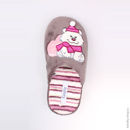 531038-11 Тапочки серые для девочки серый фото №4