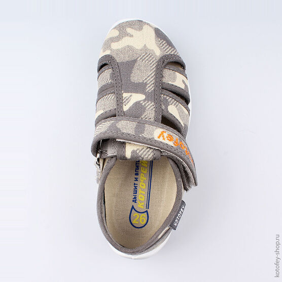 421039-11 Сандалии текстильные для мальчики серый фото №4