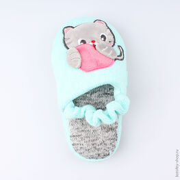 331075-12 Тапочки для девочки бирюзовый фото №4