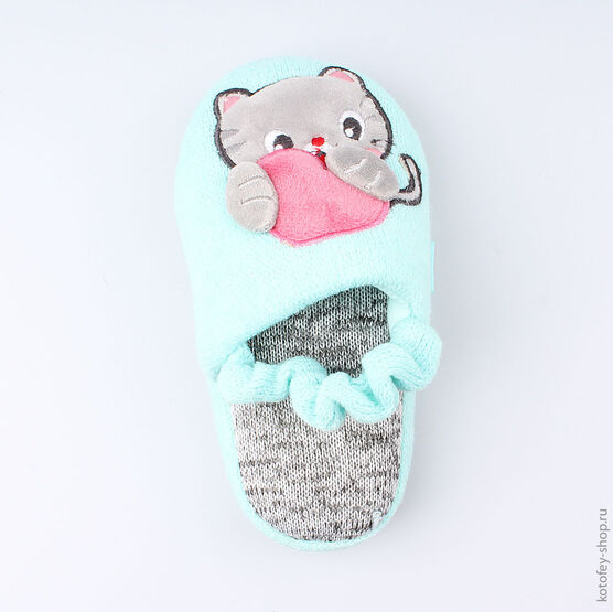 331075-12 Тапочки для девочки бирюзовый фото №4