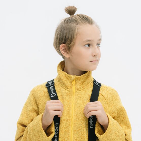 07757001-40 Флисовая кофта детская горчичный для универсальные горчичный фото №7