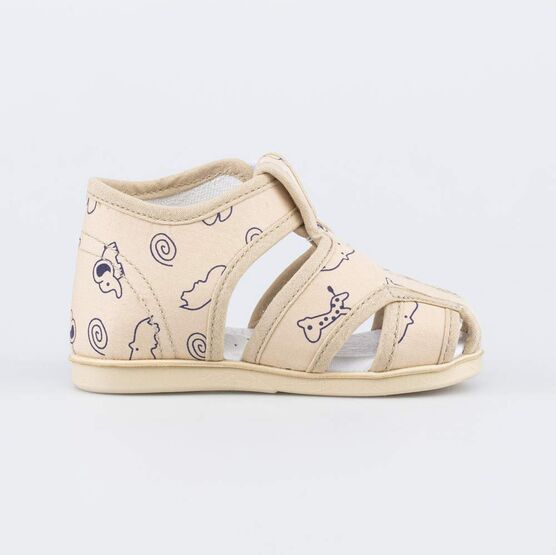 121053-71 Сандалии на липучке Зверята для мальчики бежевый фото №2