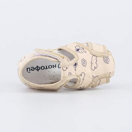 121053-71 Сандалии на липучке Зверята для мальчики бежевый фото №4